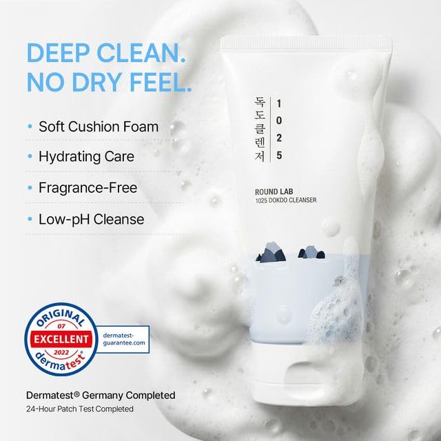 ROUND LAB 1025 Dokdo Cleanser, 5.07 Fl Oz | Low pH Facial Cleanser, For Sensitive Skin, Deep Sea Water, Hydrating Face Wash, Korean Skin Care - Image 5